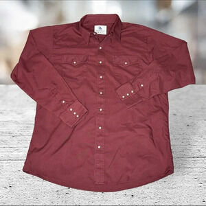 Ranger's Western Button Down Shirt for‎ Men In Coffee Burgandy Size XL
